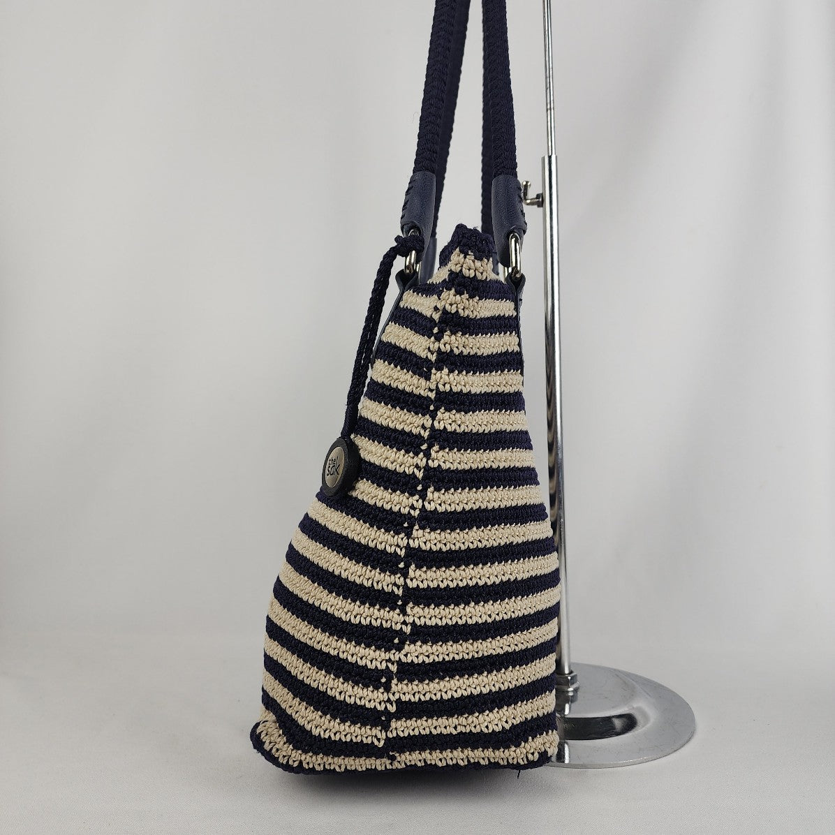 The Sac Blue & White Crochet Tote Purse