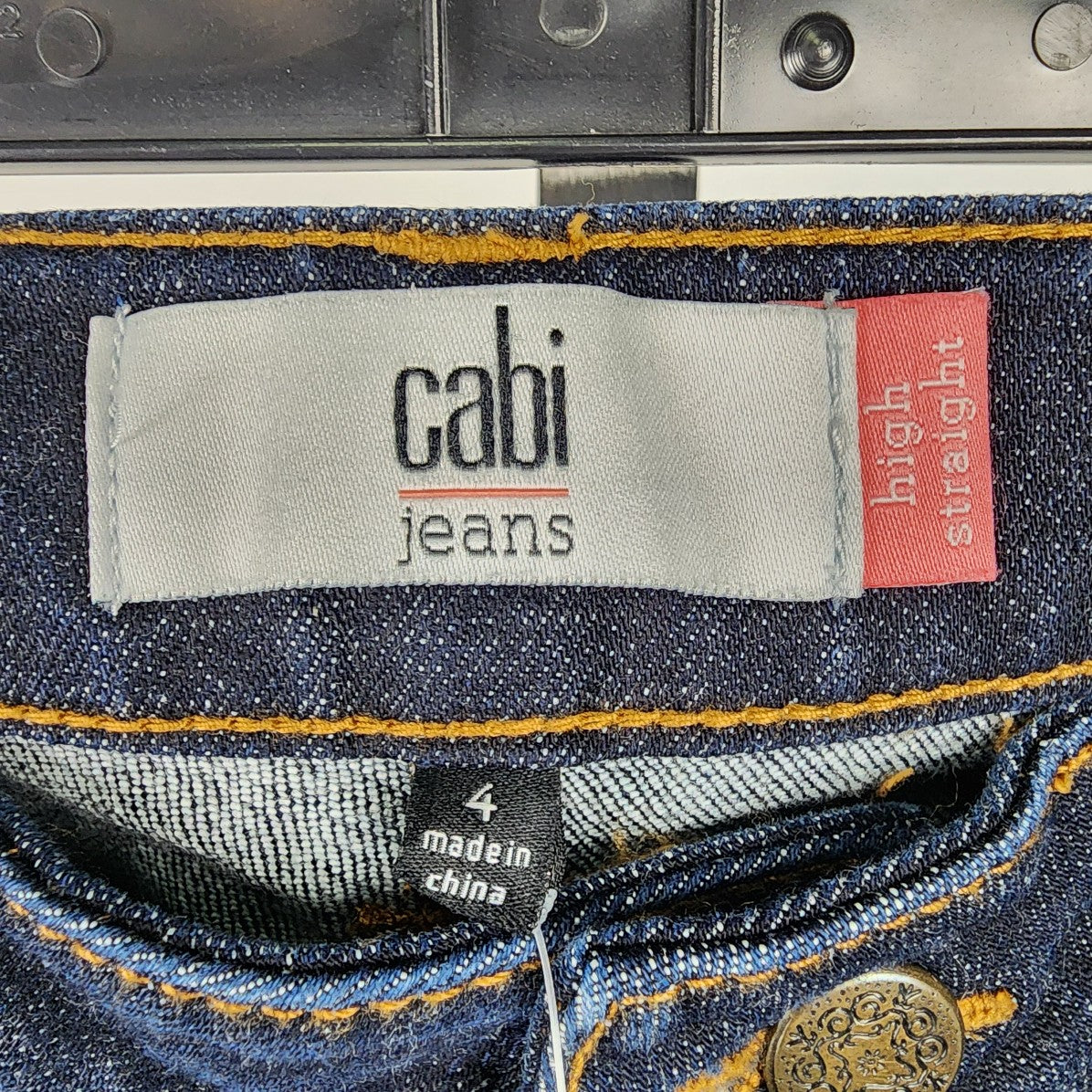 Cabi High Straight Dark Denim Straight Leg Jeans Size 4