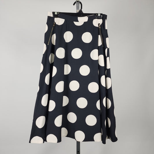 HD In Paris Black Polka Dot Full Midi Skirt Size 6