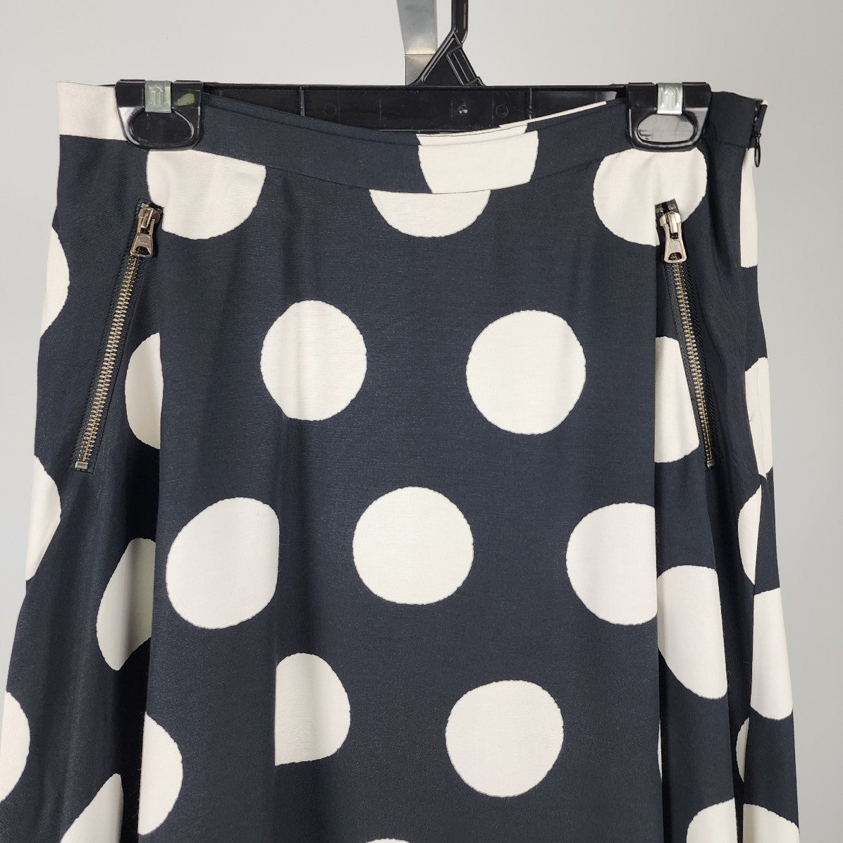 HD In Paris Black Polka Dot Full Midi Skirt Size 6