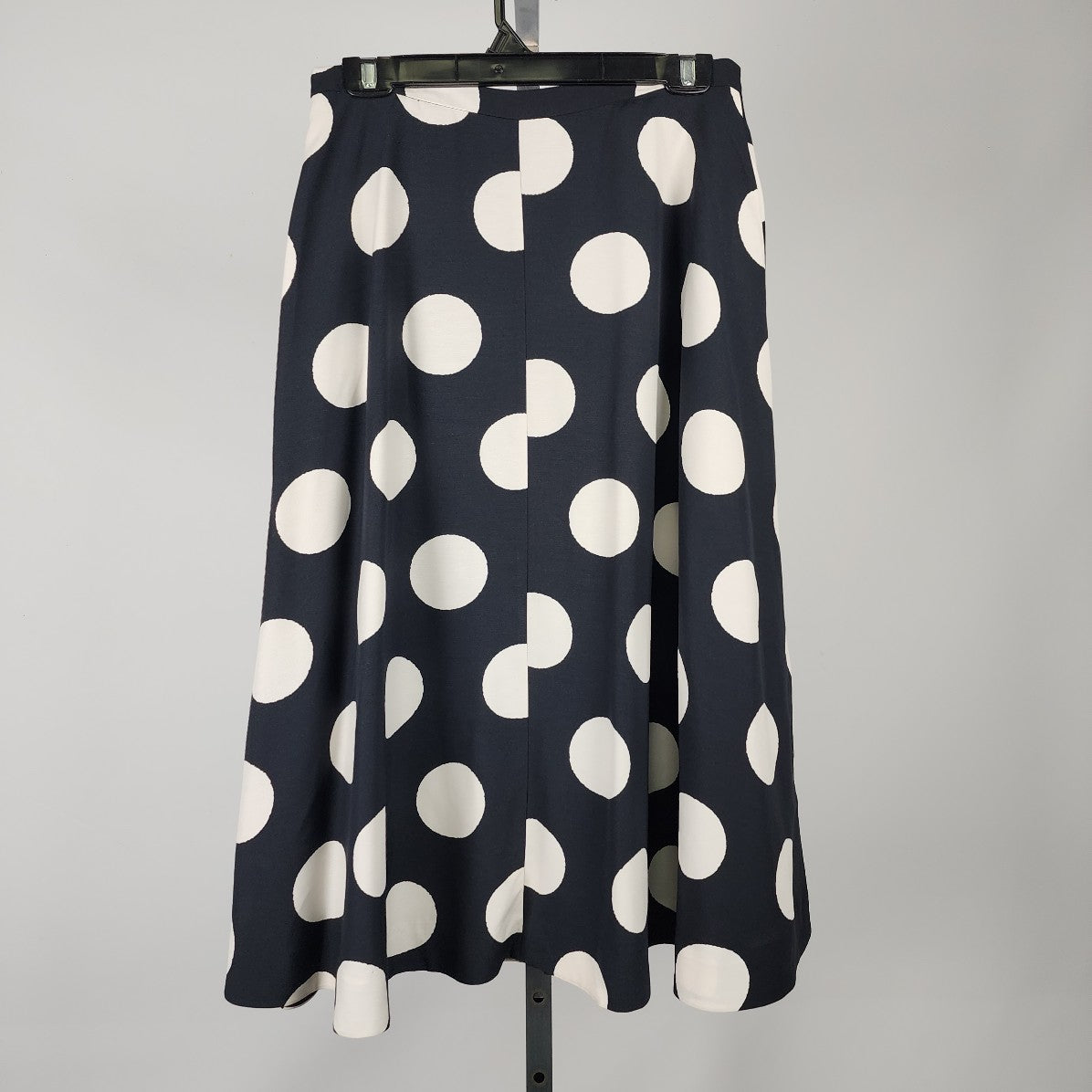 HD In Paris Black Polka Dot Full Midi Skirt Size 6