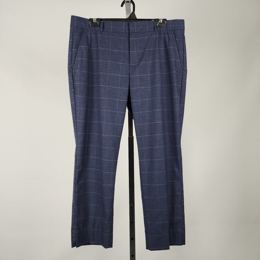 Banana Republic Blue Plaid Wide Leg Pants Size 12P