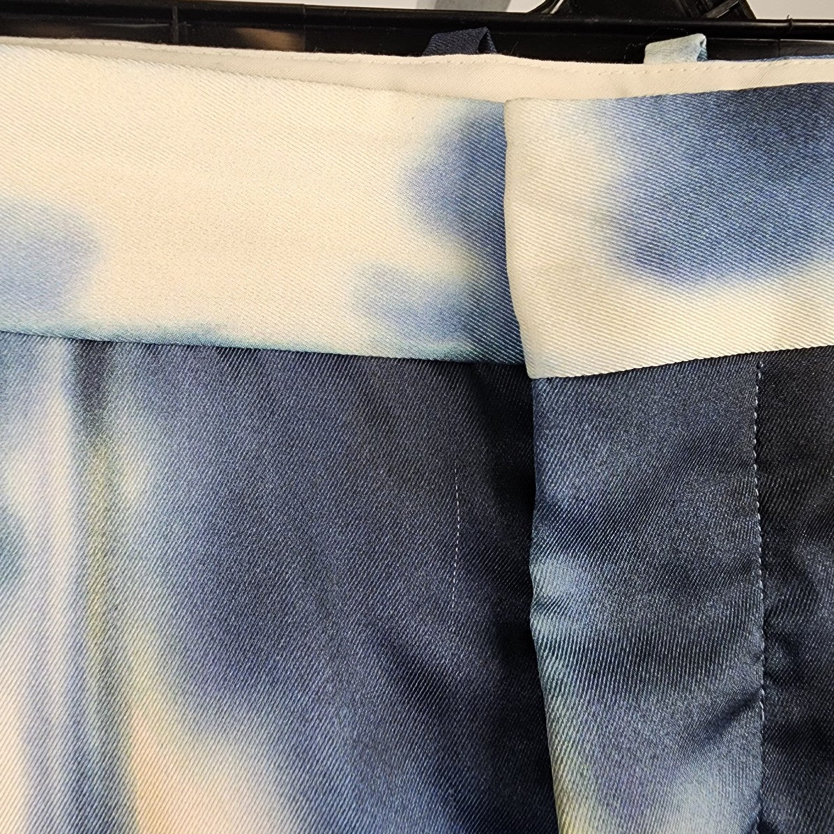 Zara Blue Tie Dye Silky Wide Leg Pants Size L