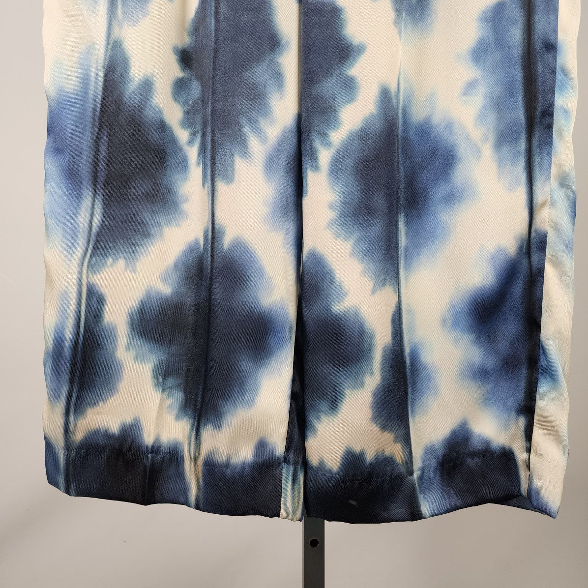 Zara Blue Tie Dye Silky Wide Leg Pants Size L