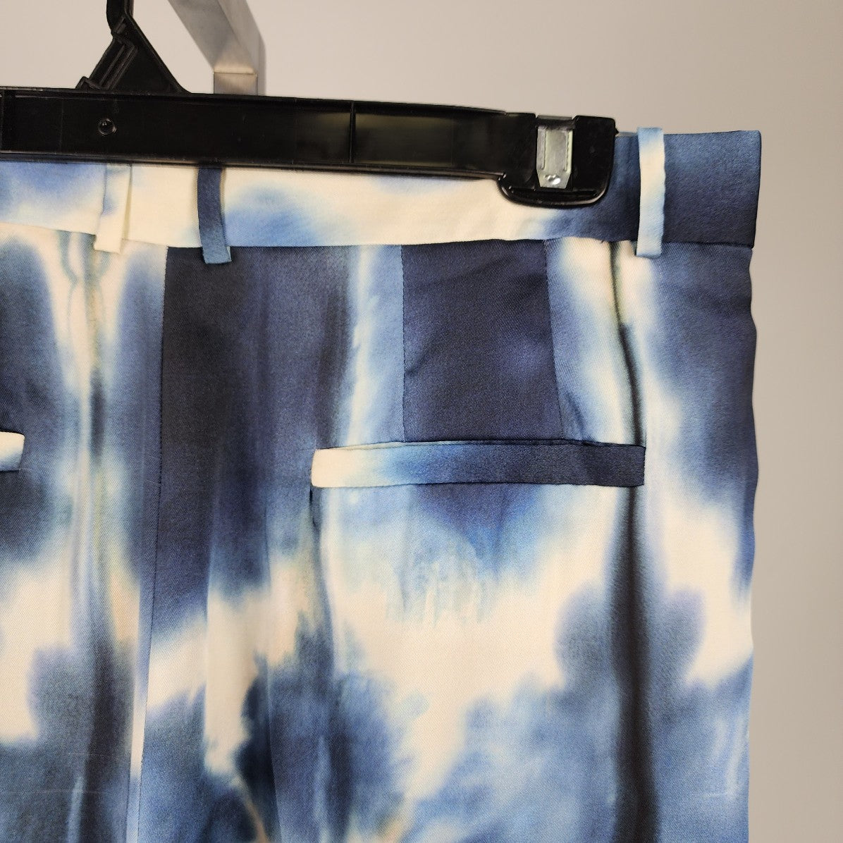 Zara Blue Tie Dye Silky Wide Leg Pants Size L