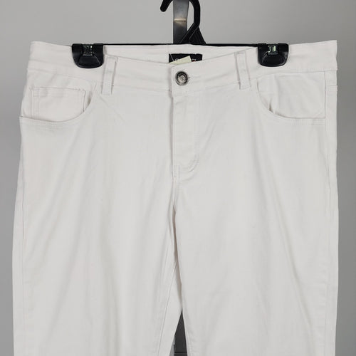 Gazoz White Cotton Slim Leg Pants Size 14