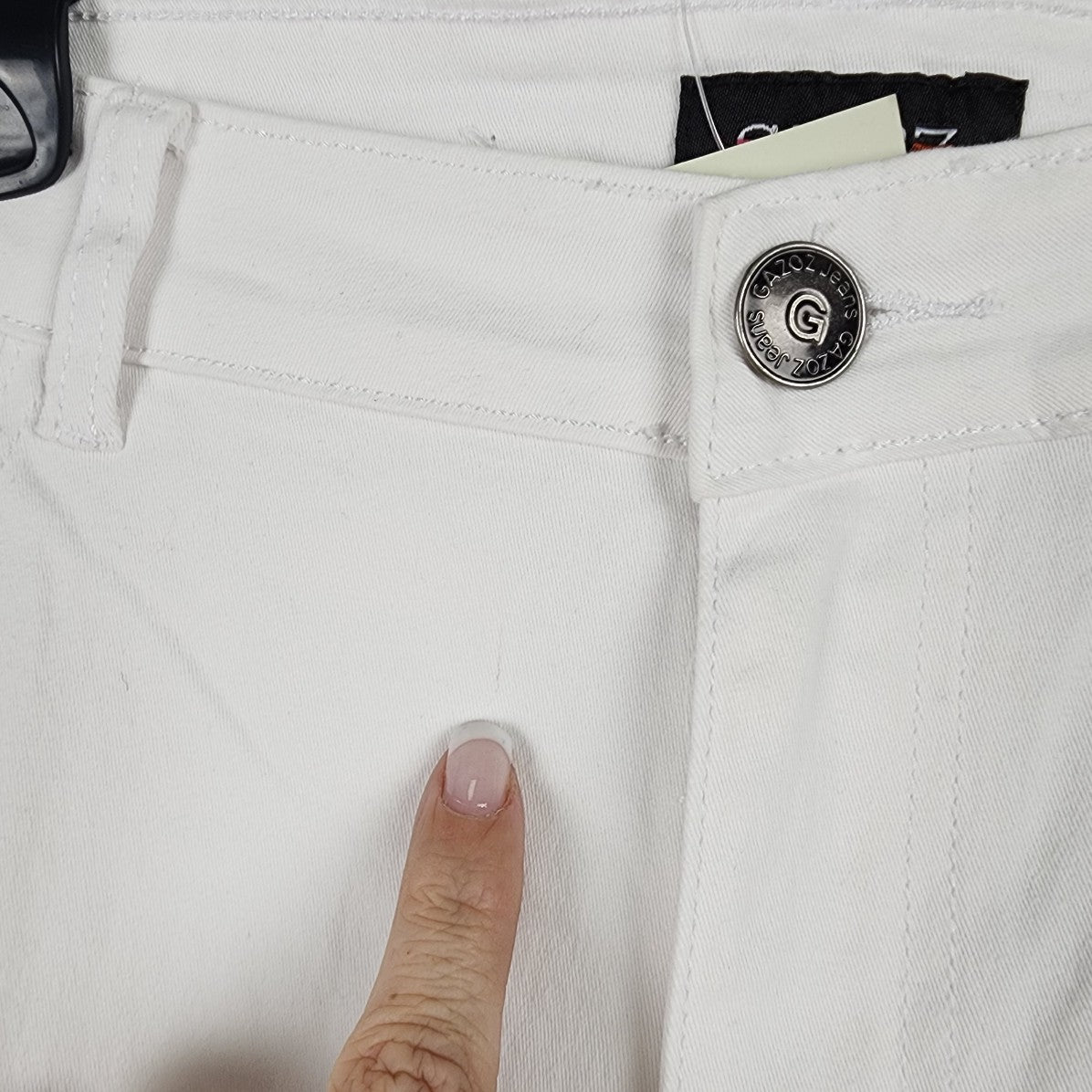 Gazoz White Cotton Straight Leg Pants Size 14