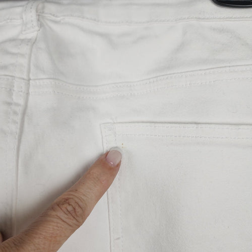 Gazoz White Cotton Slim Leg Pants Size 14
