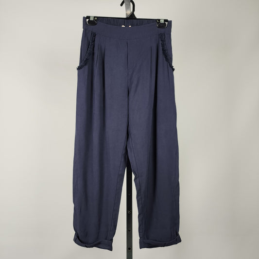 Skies are Blue Navy Straight Leg Cropped Pants Size S