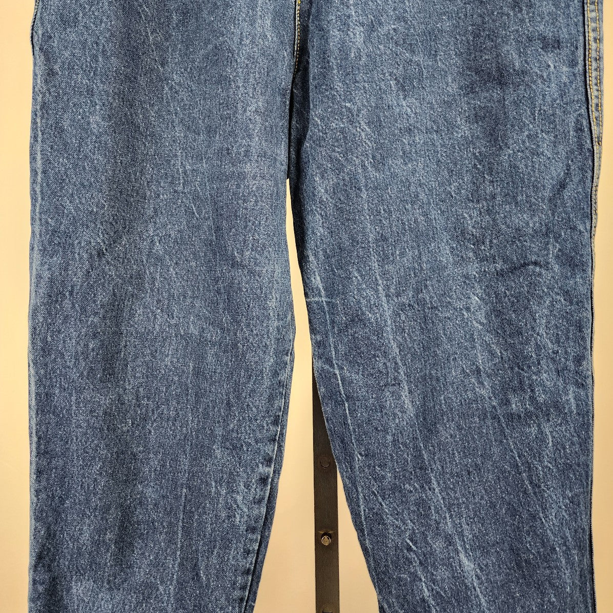 North West Blue Company Denim Balloon Jeans Plaid Trim Size 16