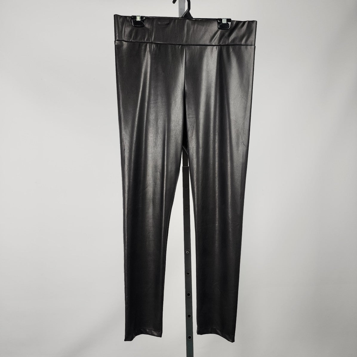 Frank Lyman Black Vegan Leather Slim Fit Pants Size 16