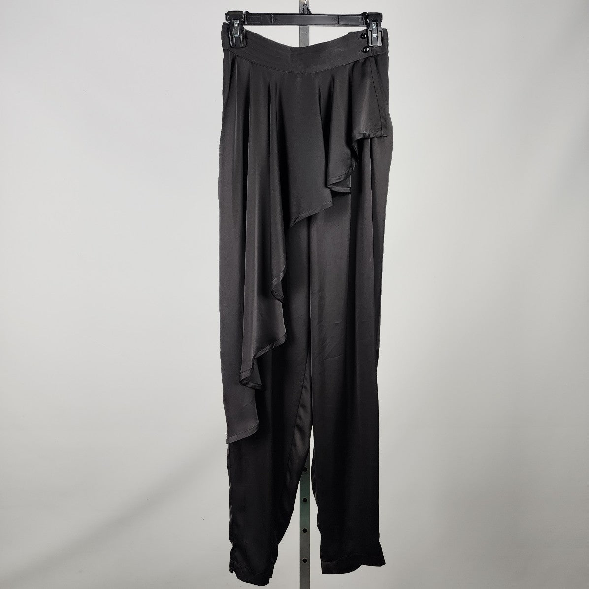 Simon Chang Black Silky Ruffle Pants Size 10