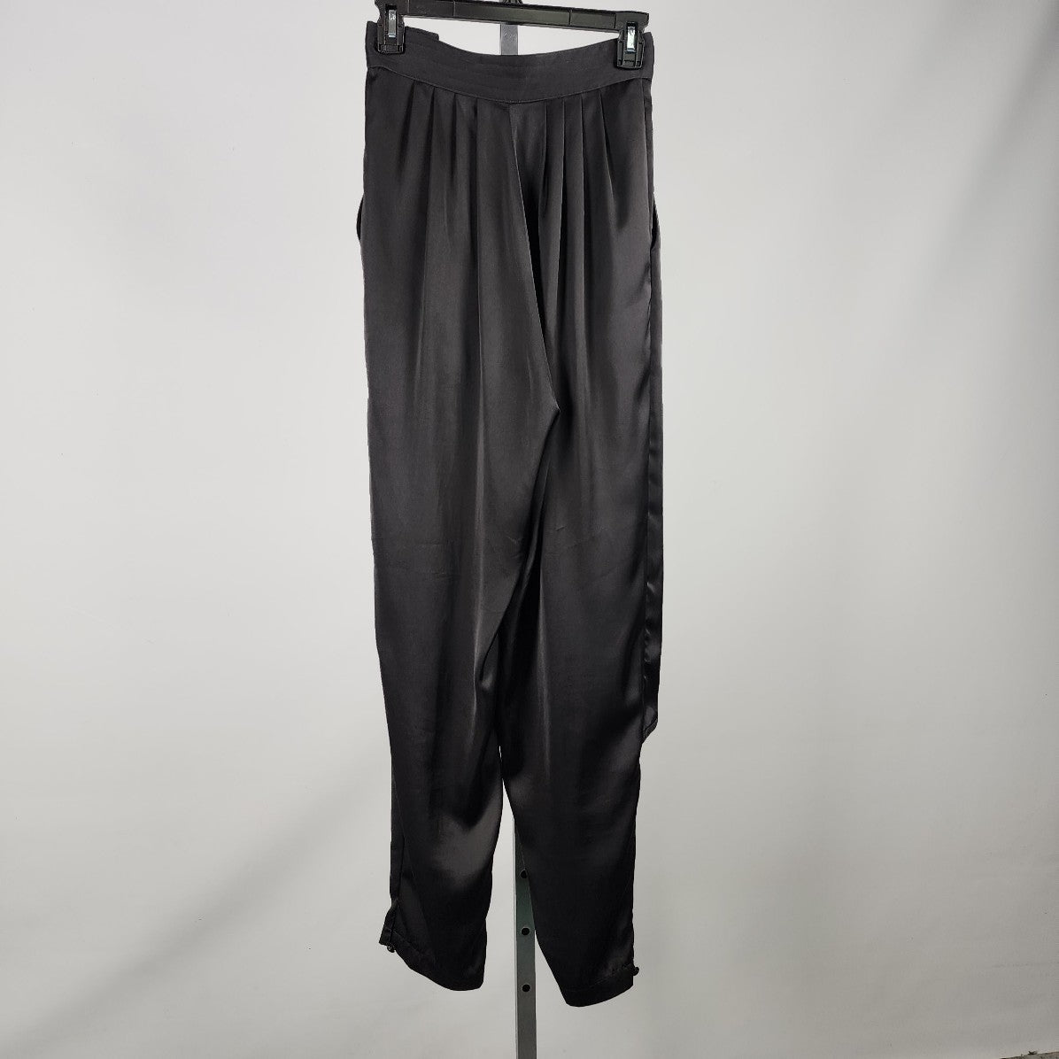 Simon Chang Black Silky Ruffle Pants Size 10