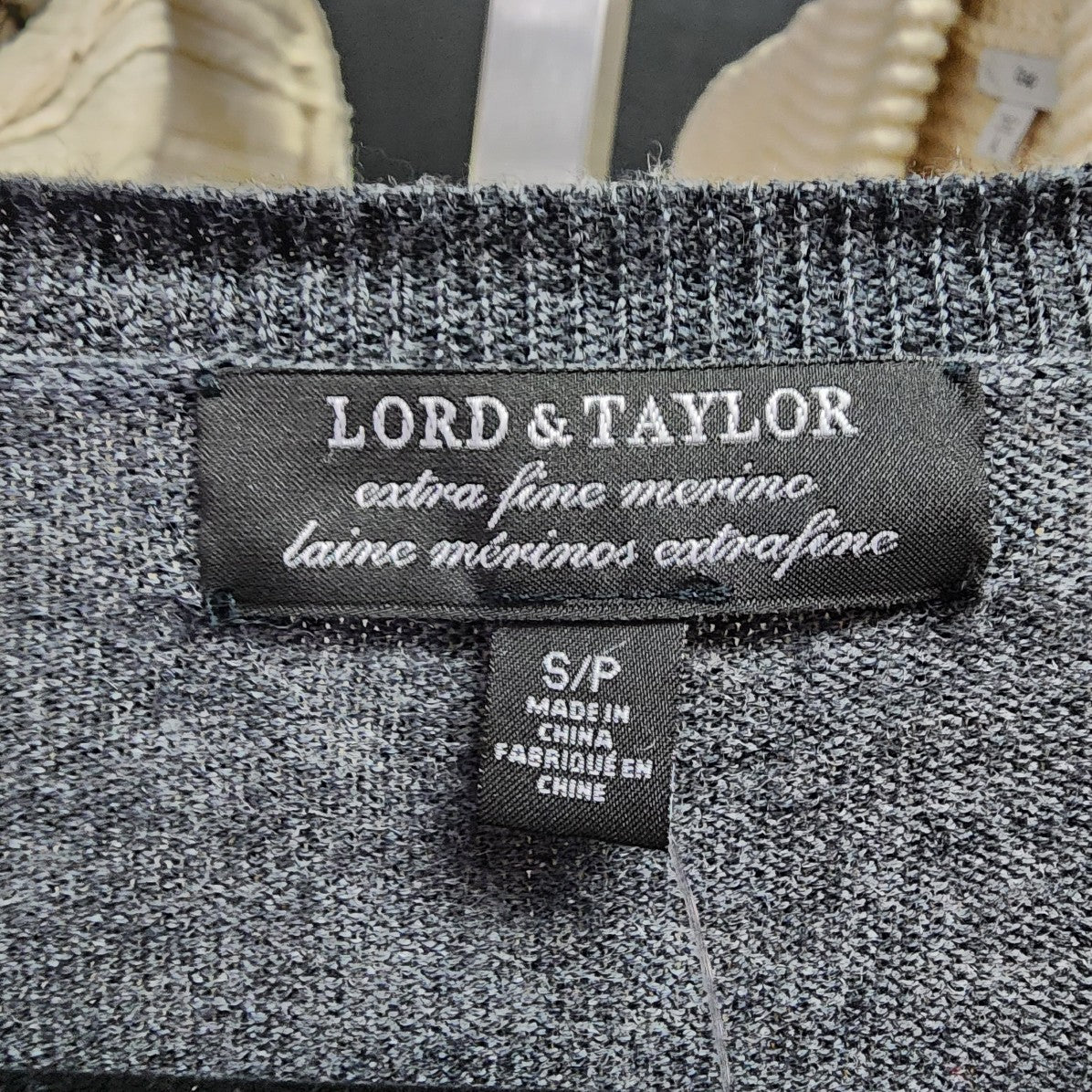 Lord & Taylor Merino Wool Grey Sweater Size S