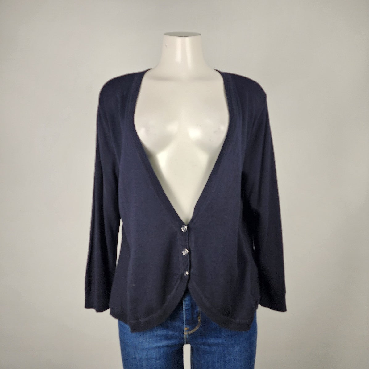 Tribal Navy Blue Button Up Cardigan Size XL