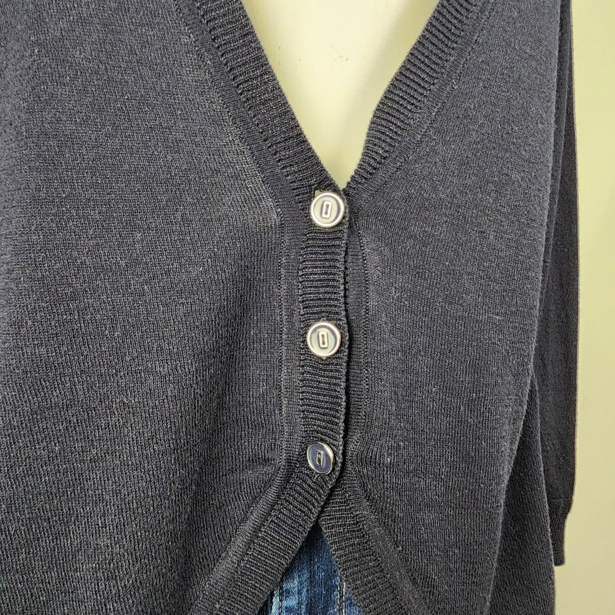 Tribal Navy Blue Button Up Cardigan Size XL