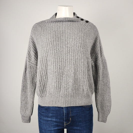 en Thread Grey Merino Wool Knit Sweater Size S