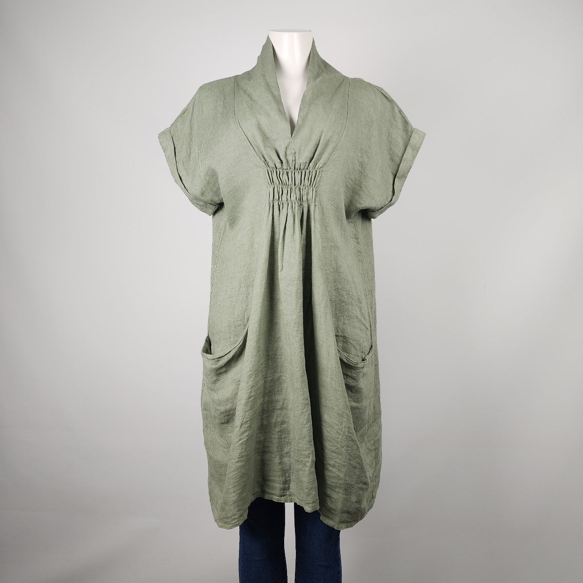 Meo Meli Green Linen Dress Size M