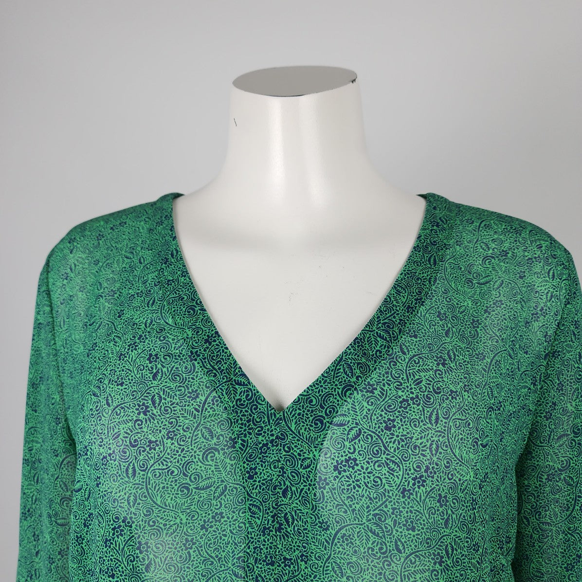 Cabi Beach Club Green Sheer Blouse Size M