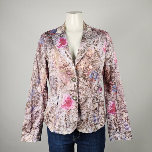 Alberto Makali Cotton Pastel Floral Blazer Size L