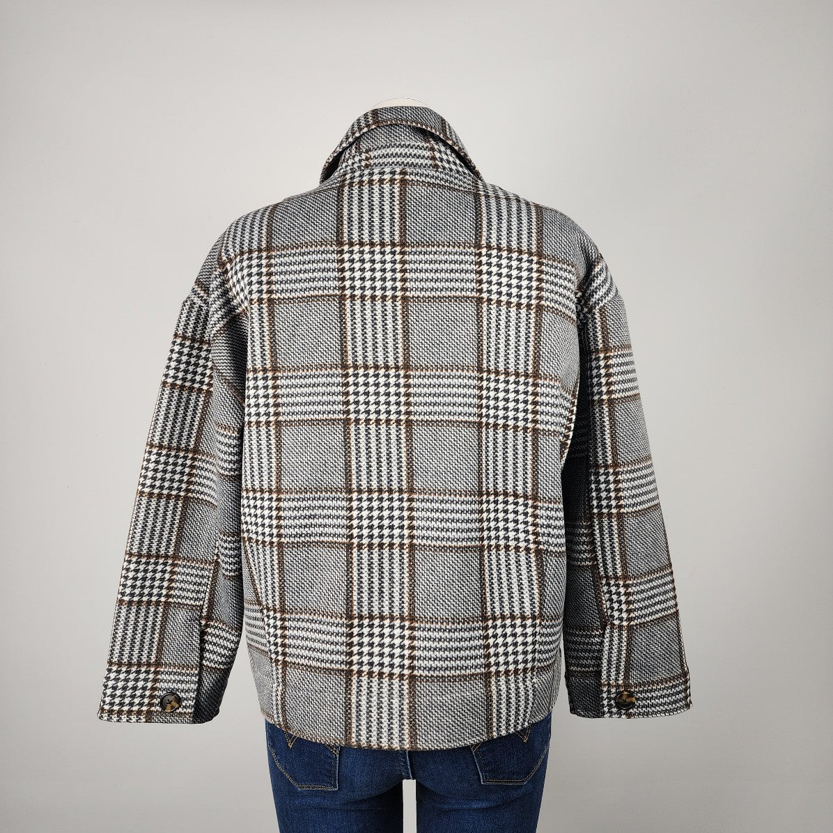 Black Tape Black & Brown Plaid Shacket Jacket Size L