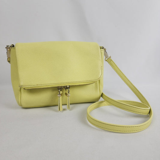 Talbots Neon Yellow Leather Crossbody Purse