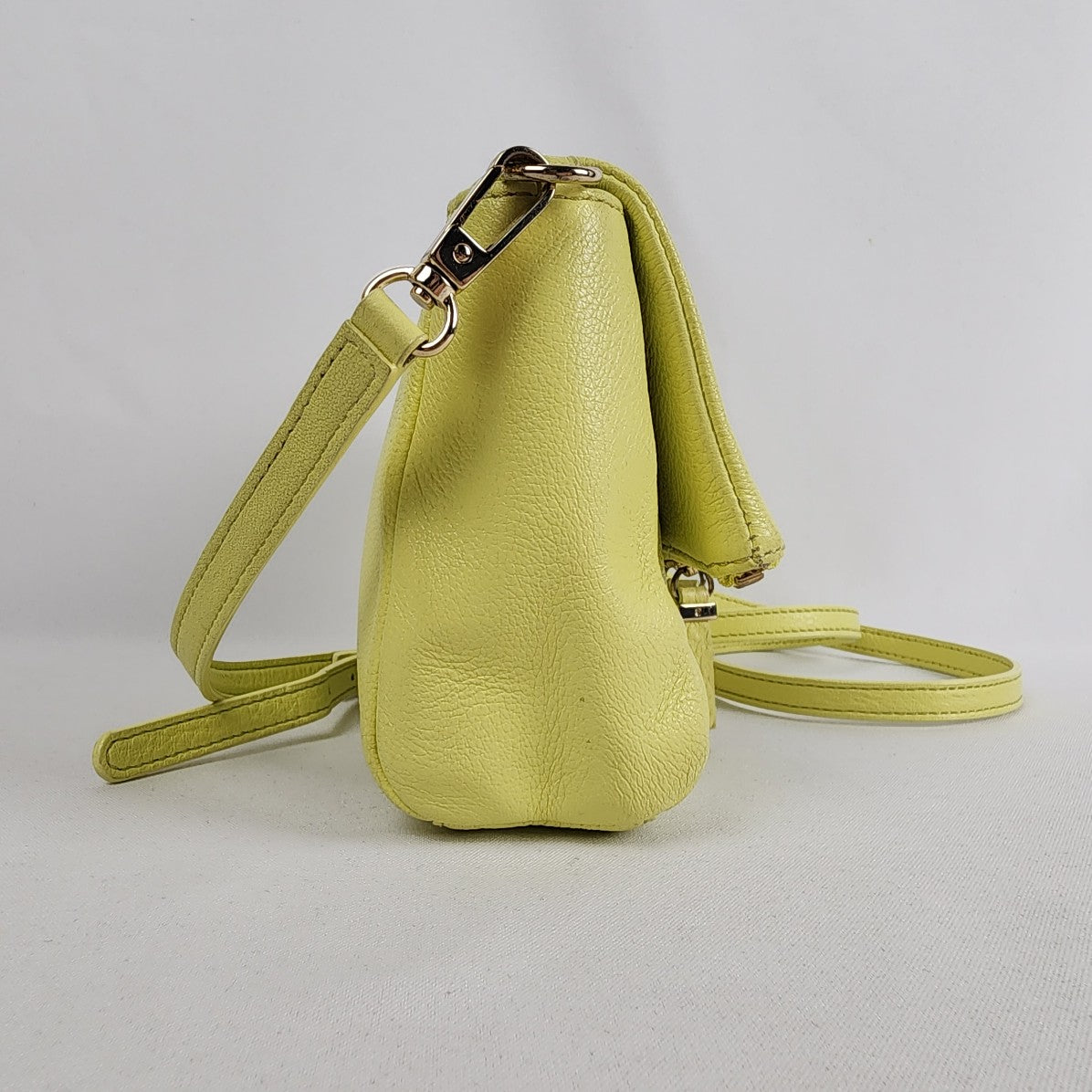 Talbots Neon Yellow Leather Crossbody Purse