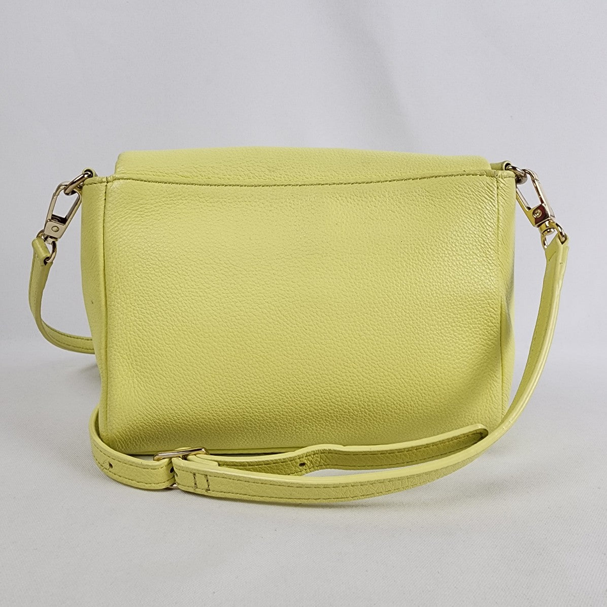 Talbots Neon Yellow Leather Crossbody Purse