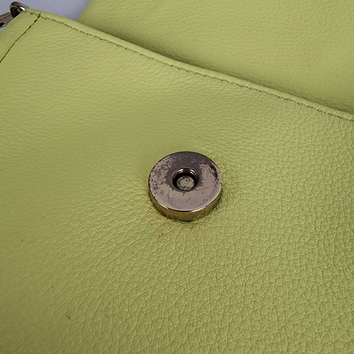 Talbots Neon Yellow Leather Crossbody Purse