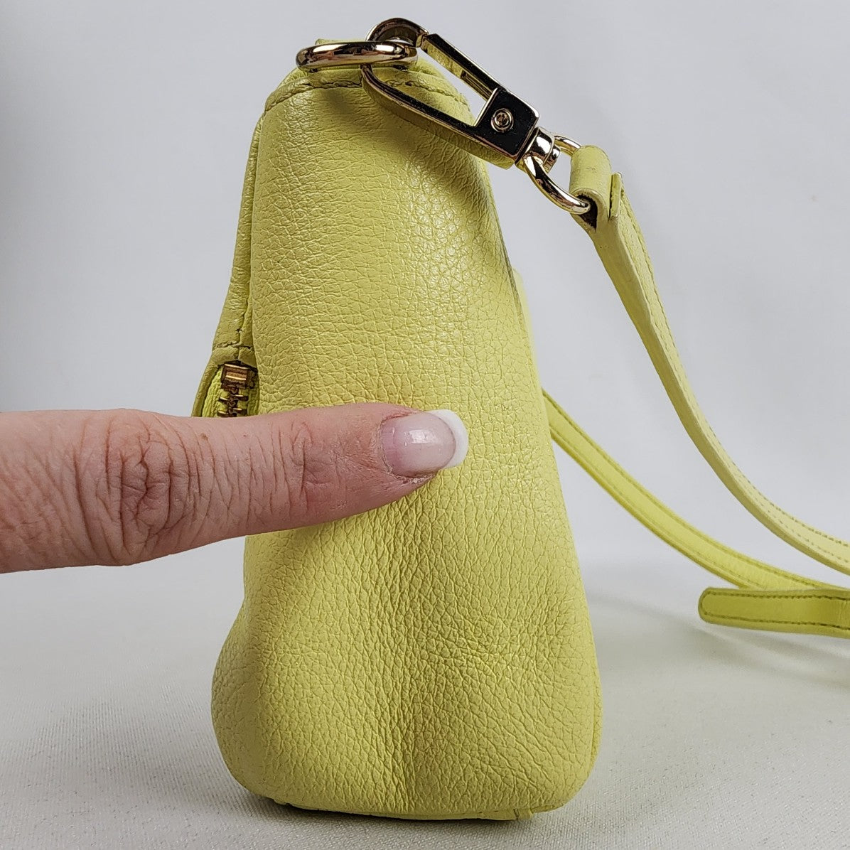 Talbots Neon Yellow Leather Crossbody Purse