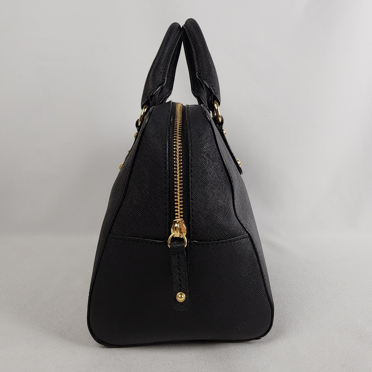 Michael Kors Black Leather Mini Cindy Satchel Purse