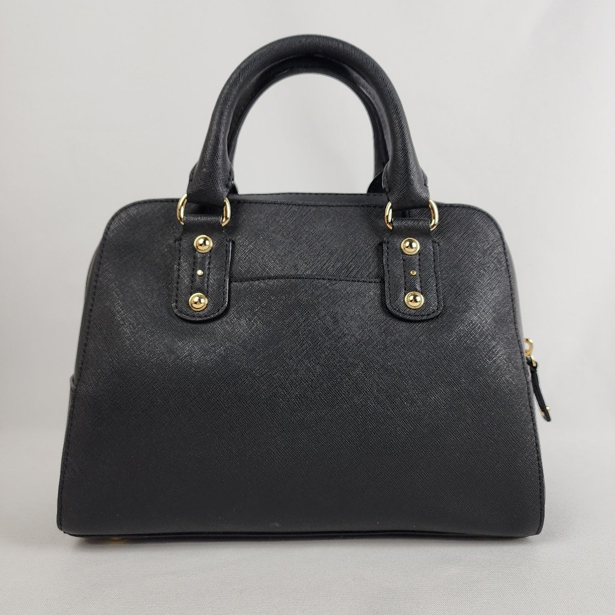 Michael Kors Black Leather Mini Cindy Satchel Purse