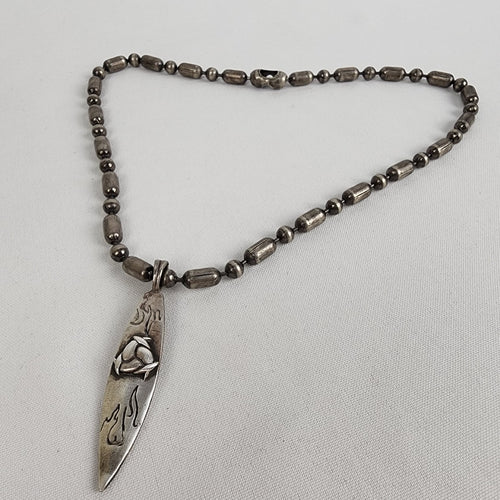 Zik Zok Silver Pendant Chunky Chain Necklace