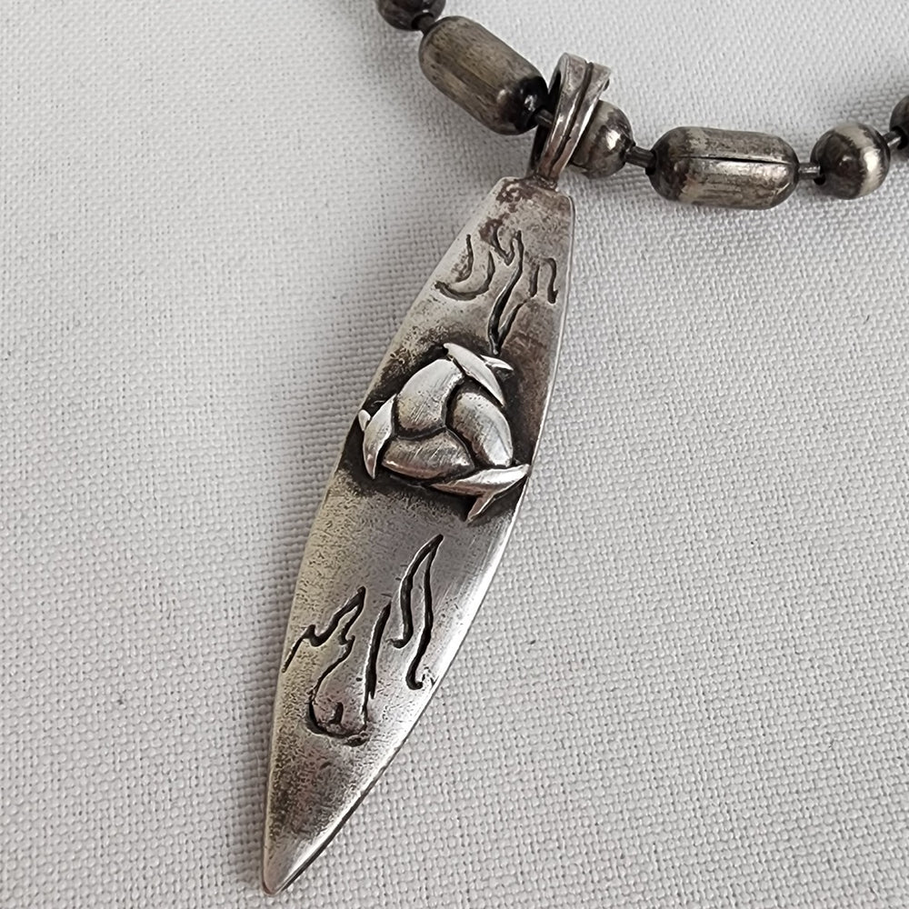 Zik Zok Silver Pendant Chunky Chain Necklace