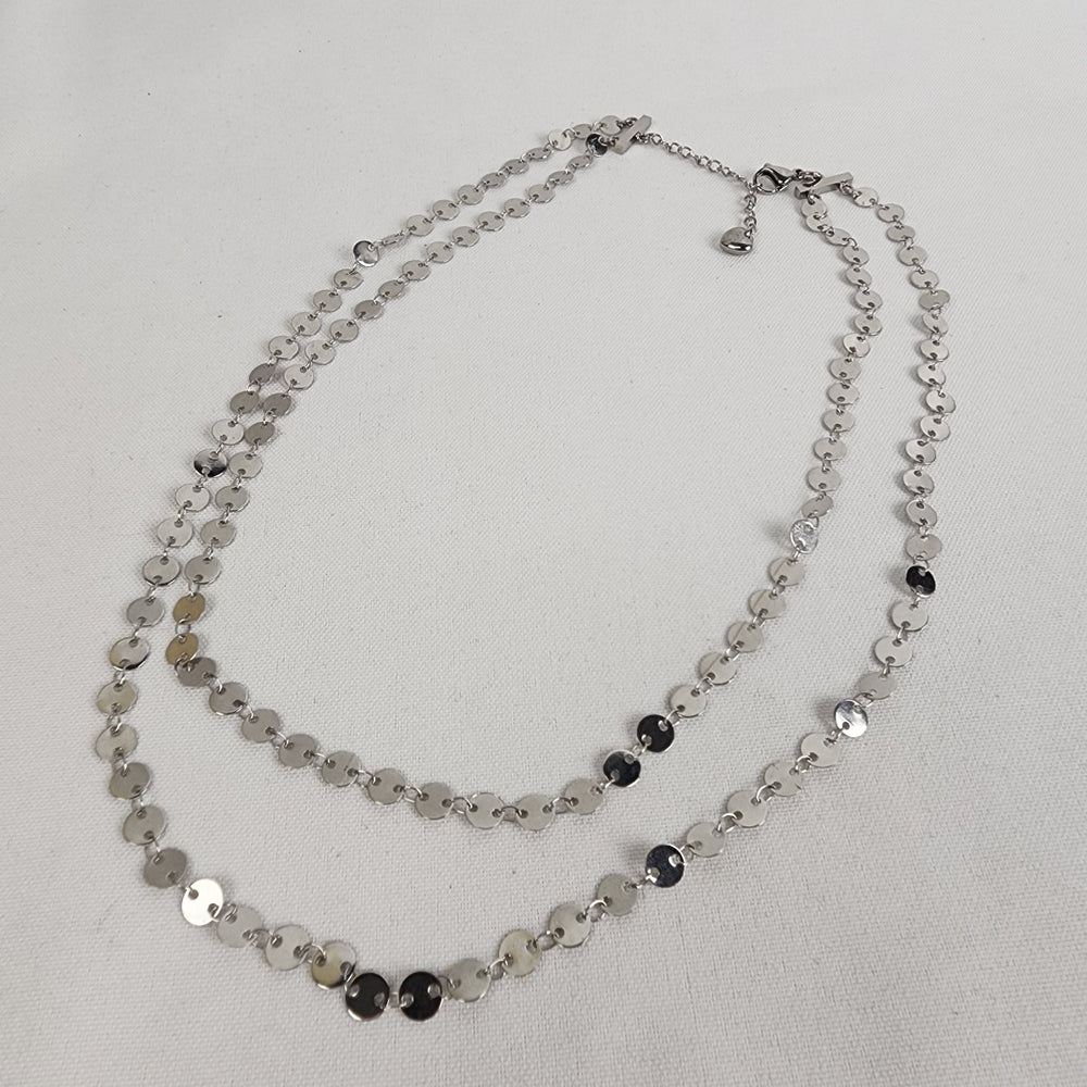Tocara Silver Chain Link Layered Necklace