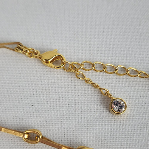 FAC Gold & Silver Tone Crystal Statement Pendant Necklace
