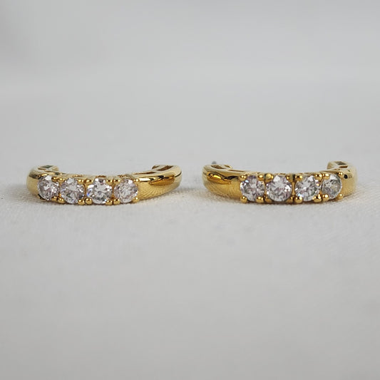 Gold Fill Crystal Hoop Earrings