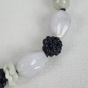White Beaded Floral Dangle Adjustable Bracelet