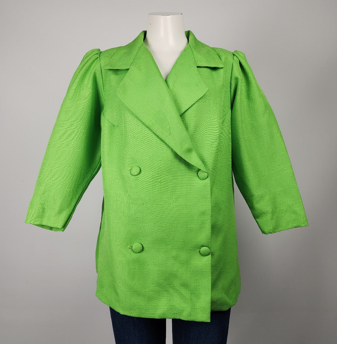 Vintage Green Button Up 3/4 Sleeve Jacket