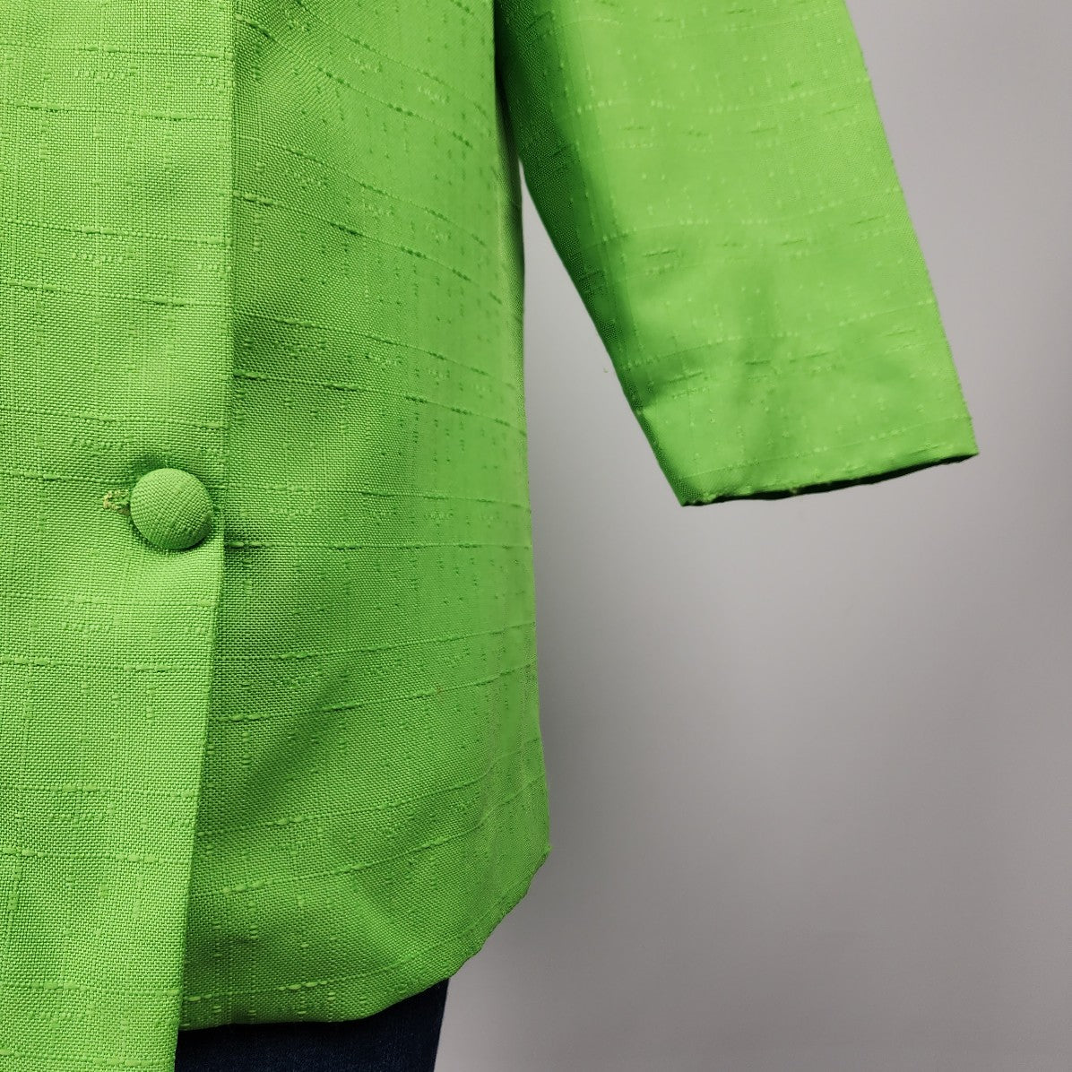 Vintage Green Button Up 3/4 Sleeve Jacket