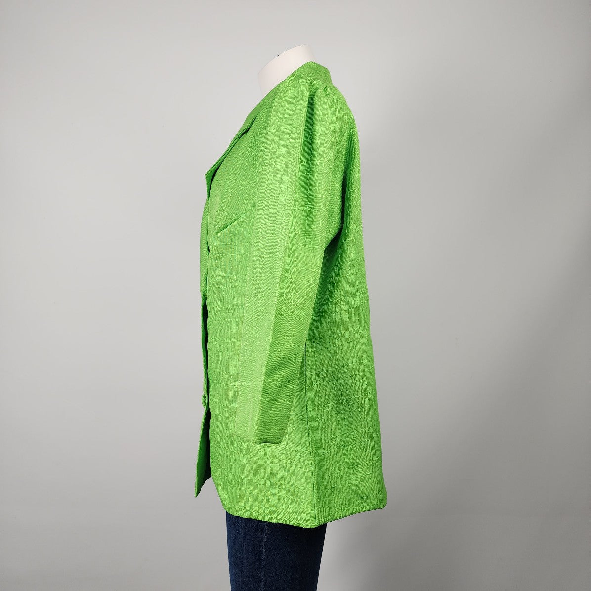 Vintage Green Button Up 3/4 Sleeve Jacket