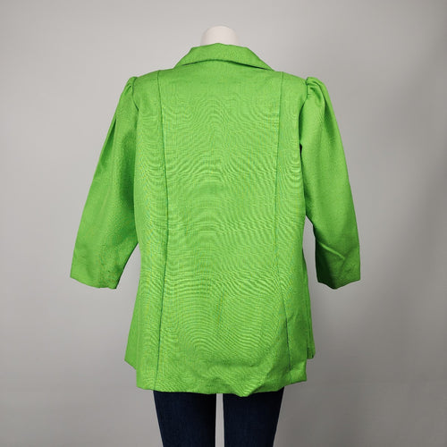 Vintage Green Button Up 3/4 Sleeve Jacket