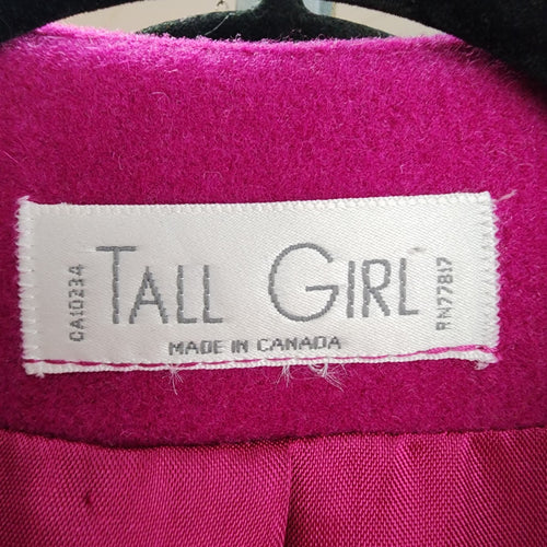 Vintage Tall Girl Fuchsia Button Up Blazer Size L