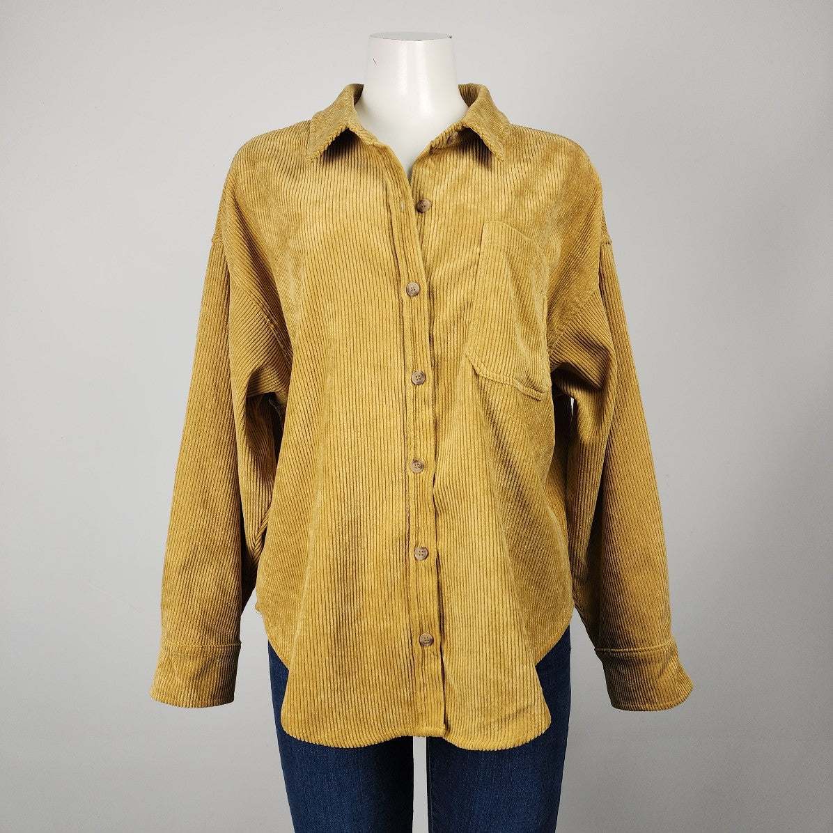 Golden By Elle's Brown Corduroy Button Up Top Size S/M