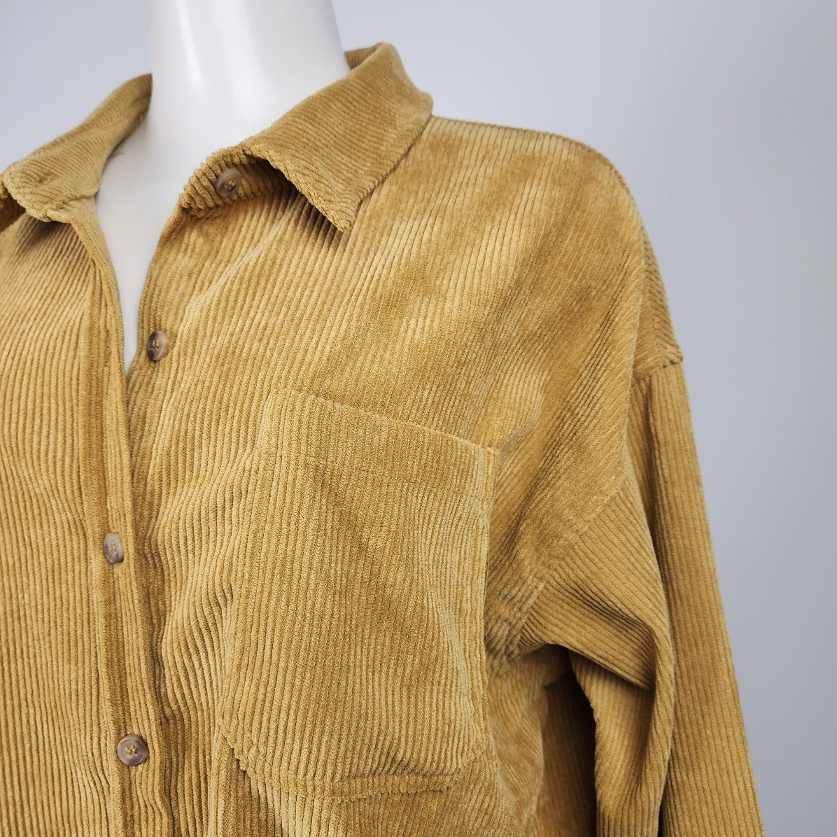 Golden By Elle's Brown Corduroy Button Up Top Size S/M