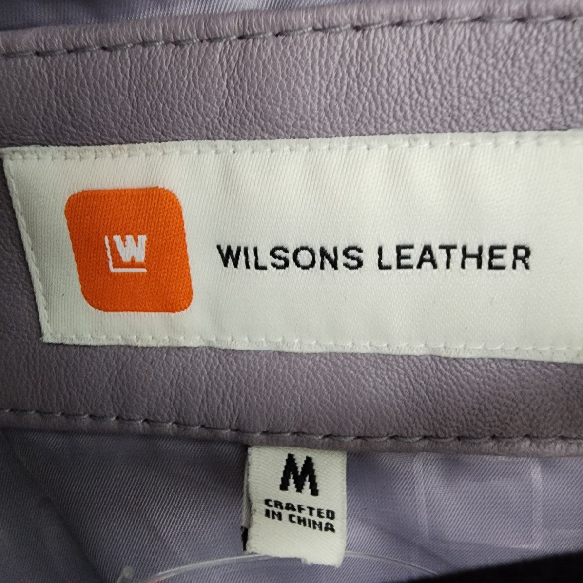 Wilsons Leather Lavender Grey Leather Jacket Size M