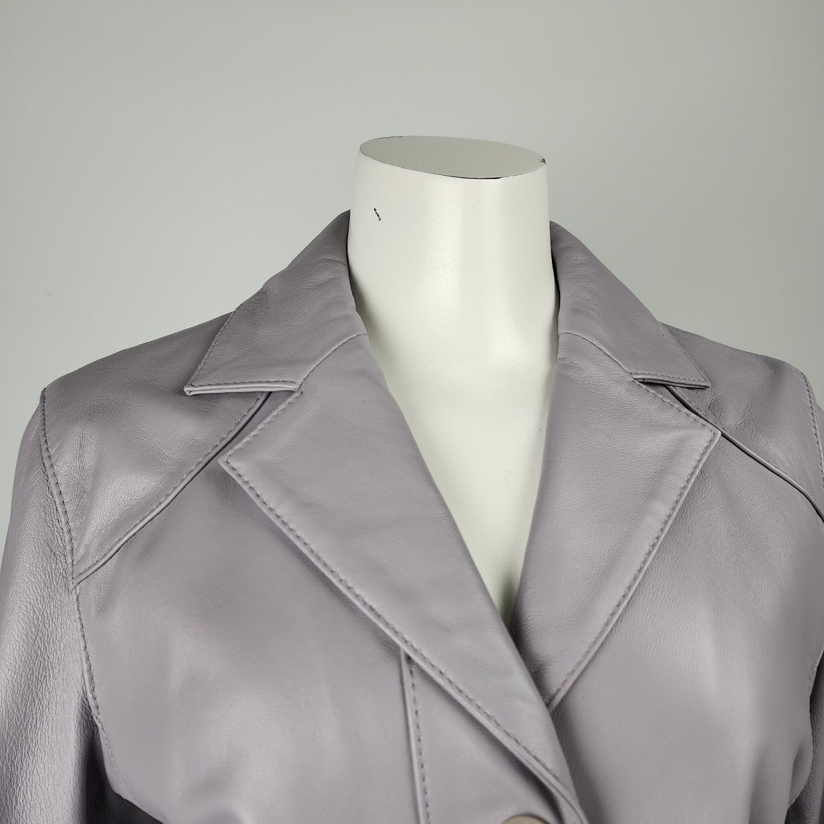 Wilsons Leather Lavender Grey Leather Jacket Size M