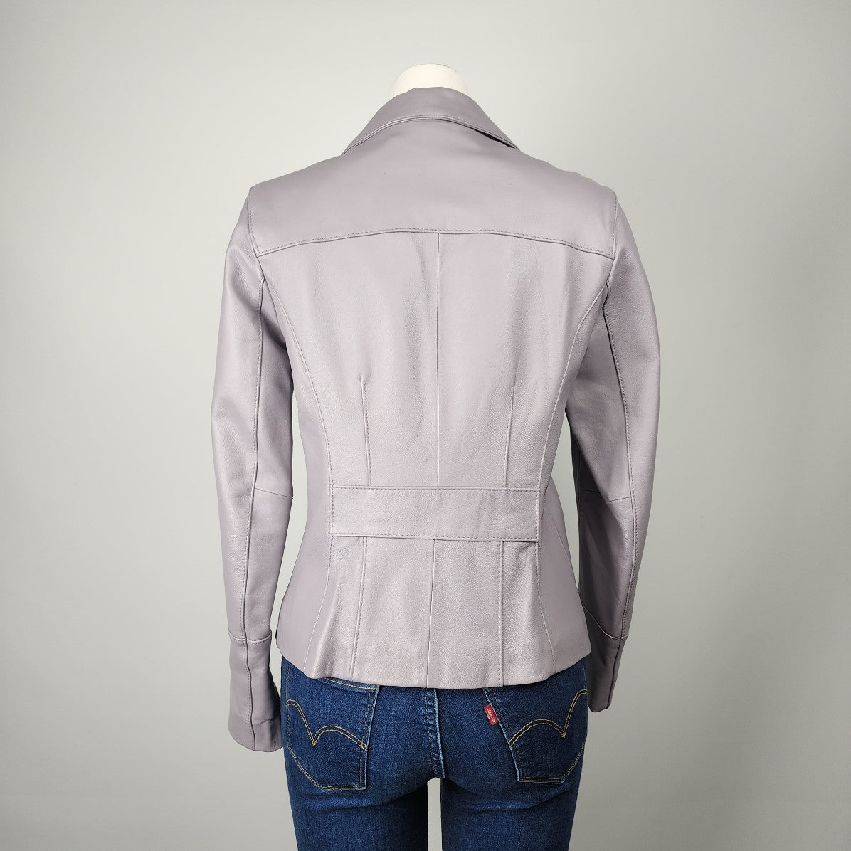 Wilsons Leather Lavender Grey Leather Jacket Size M