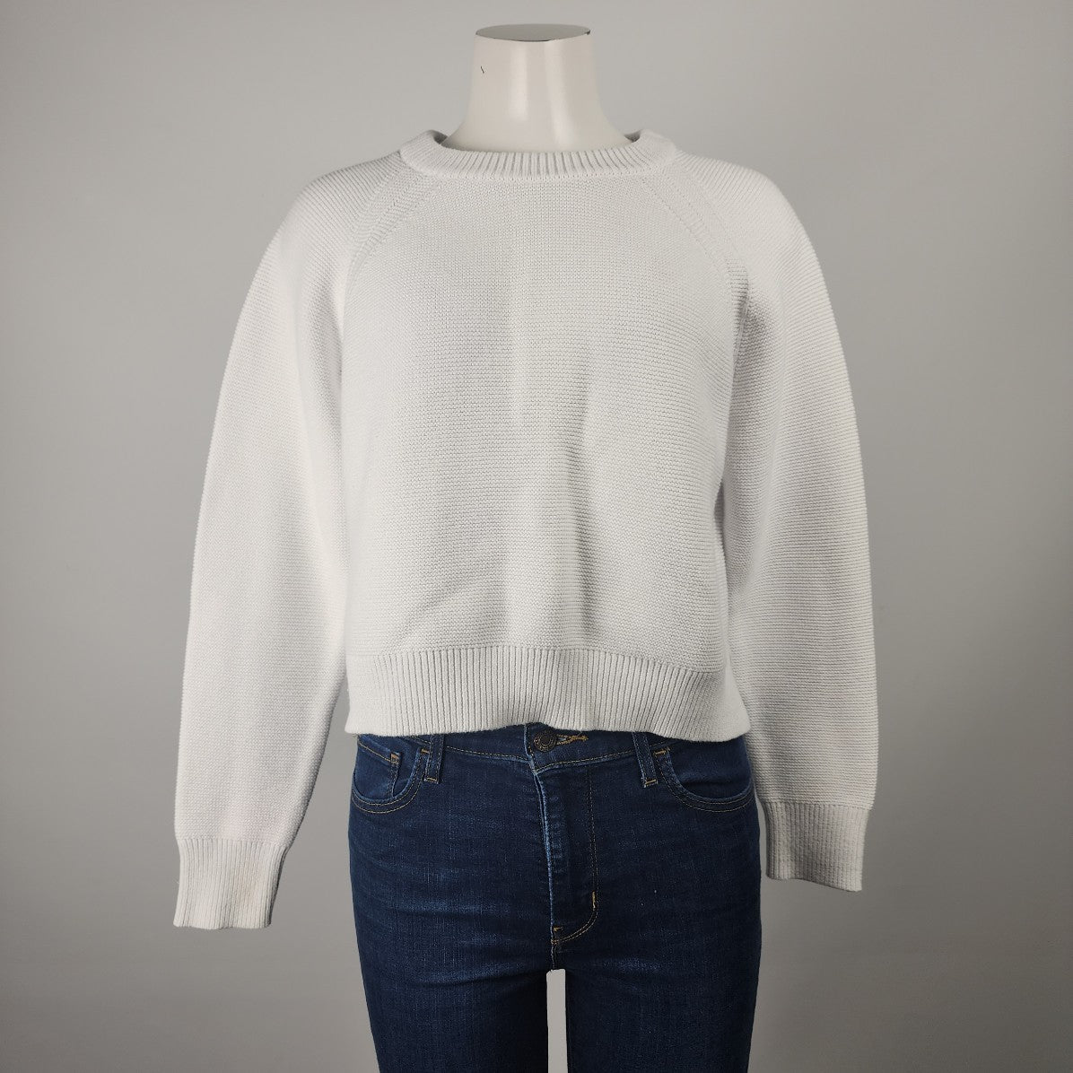 French Connection White Knit Sweater Size M