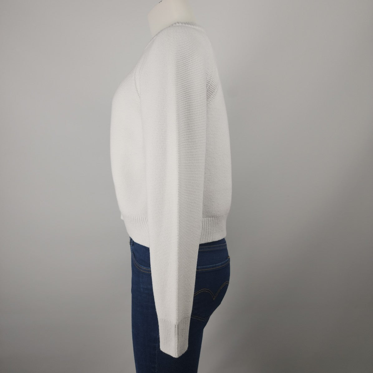 French Connection White Knit Sweater Size M